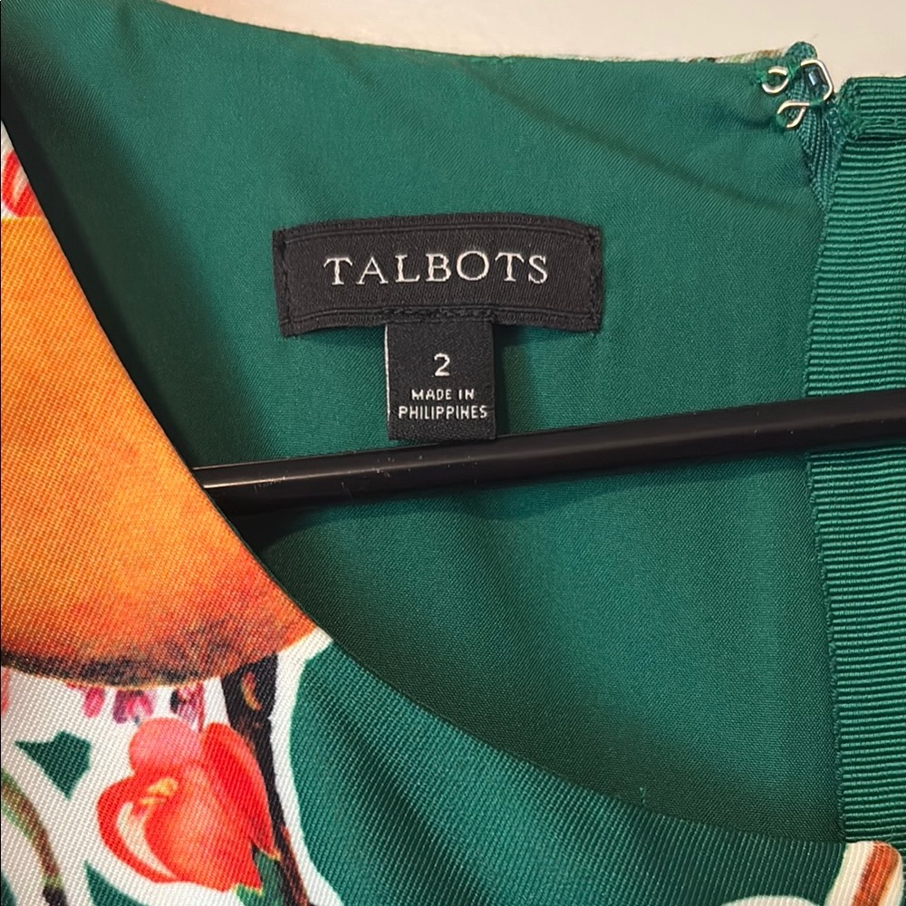 Talbots Floral Green Sleeveless Dress - Picture 3 of 4